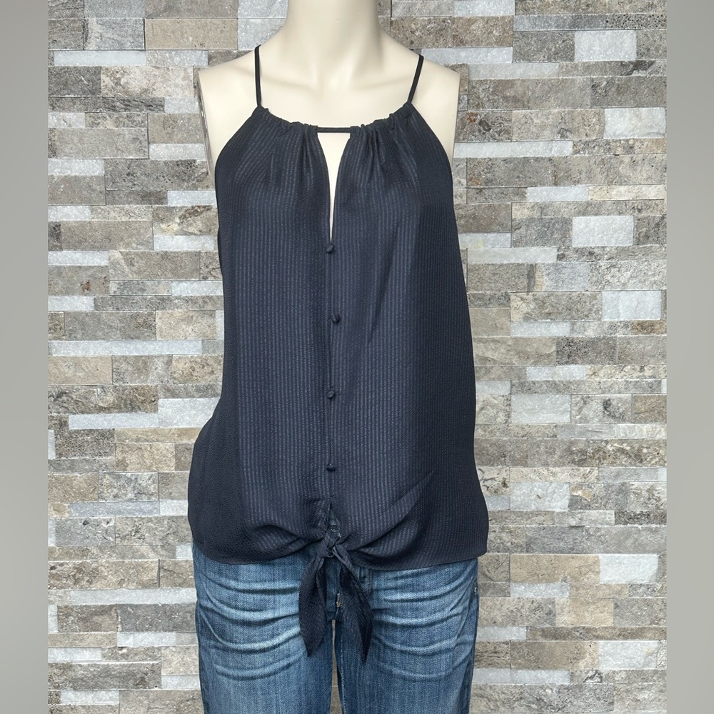 Button Down Front Tie Tank